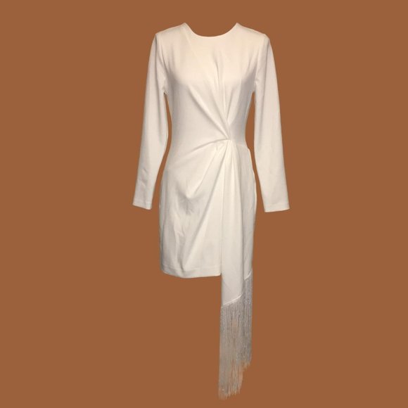 ONE33 SOCIAL Twist Fringe Ivory Dress - Picture 2 of 6